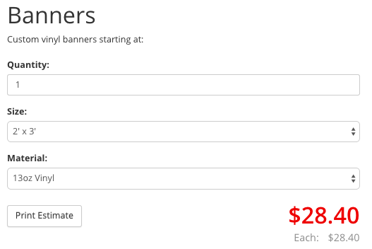 print estimating illustration using an instant online pricing calculator